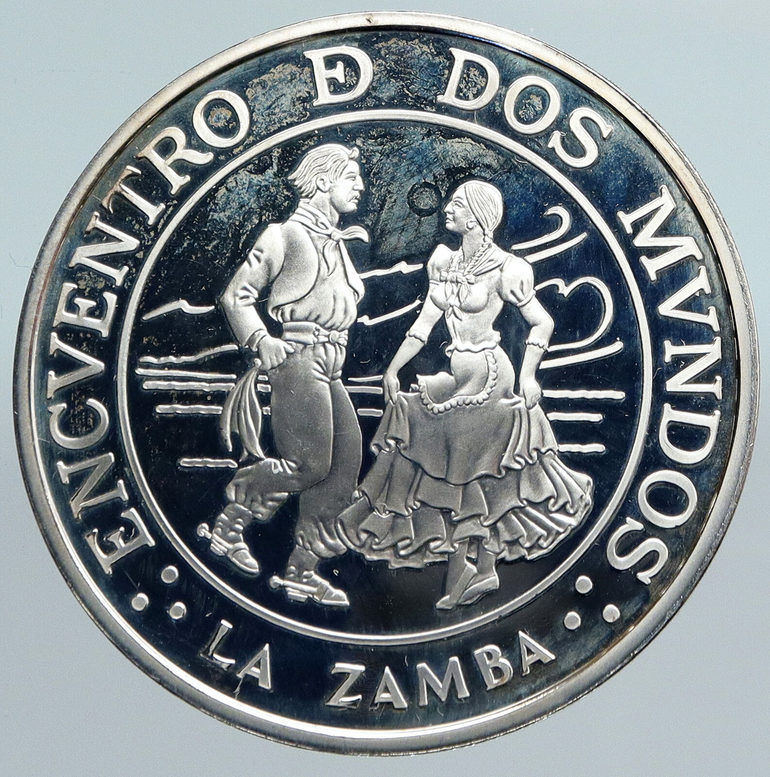 1997 ARGENITINA Authentic VINTAGE Zamba Dance Proof Silver 25 Pesos Coin i90032