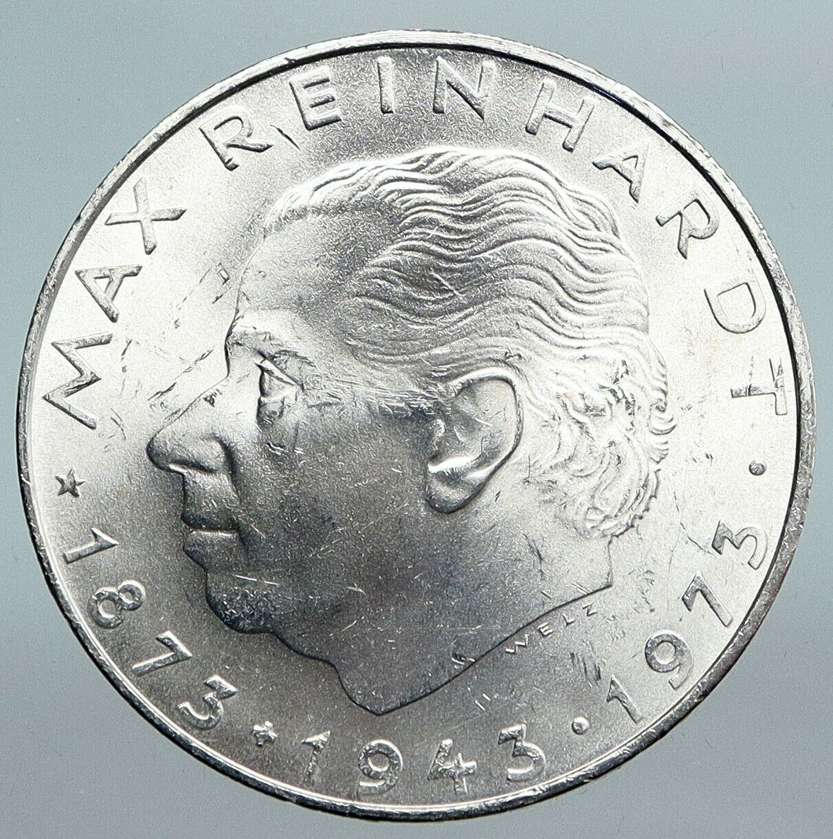 1973 AUSTRIA with Director Max Reinhardt VINTAGE Silver 25 Schilling Coin i90038