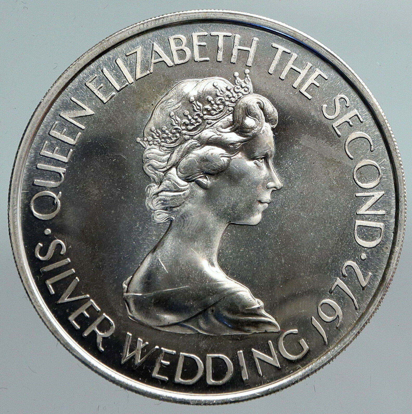 1972 JERSEY UK Queen Elizabeth Philip Wedding Silver 2 1/2 Pound Coin i90067