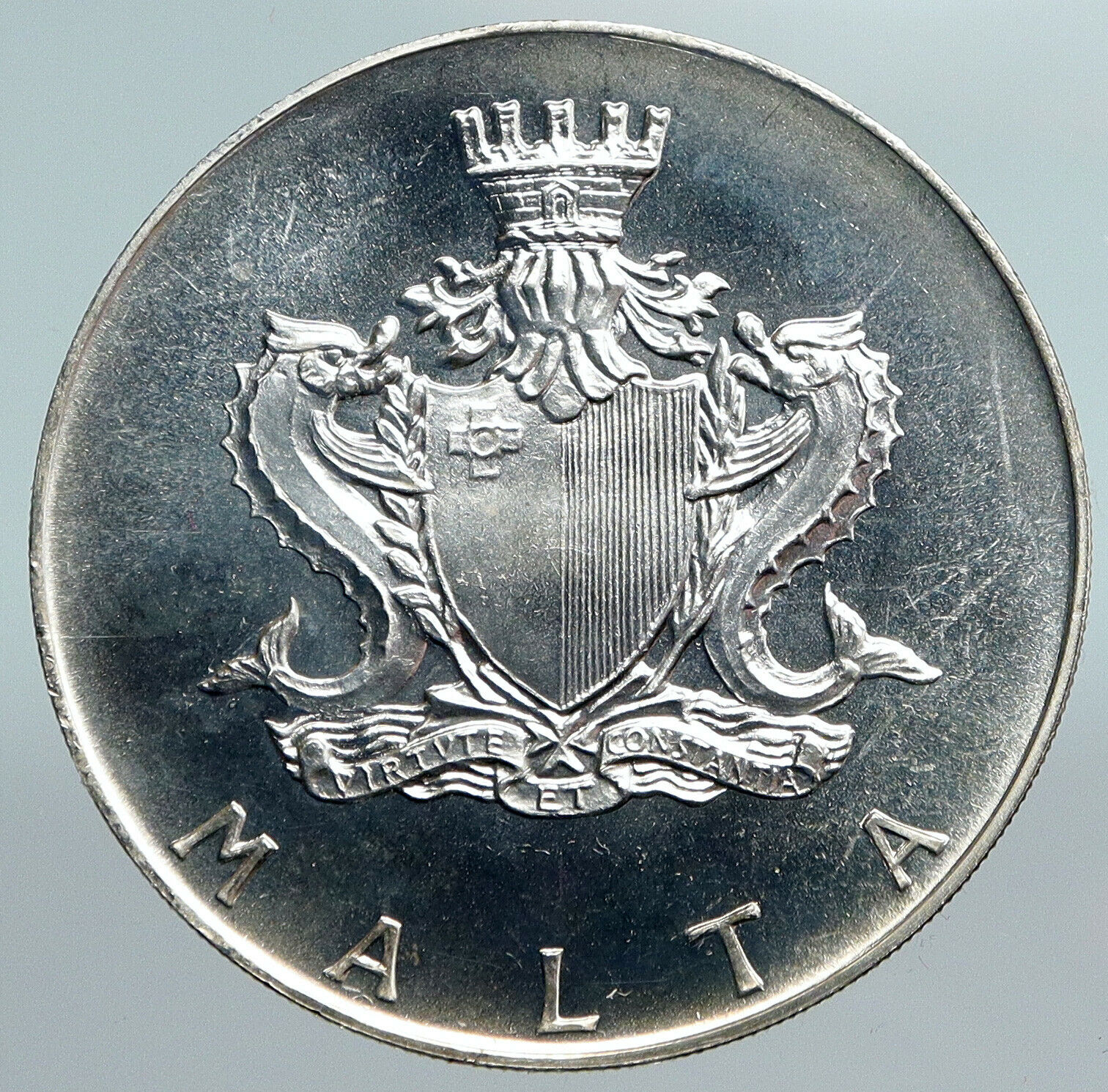 1973 MALTA Mdina Gate LIKE on Game of Thrones Kings Landing Silver Coin i90086