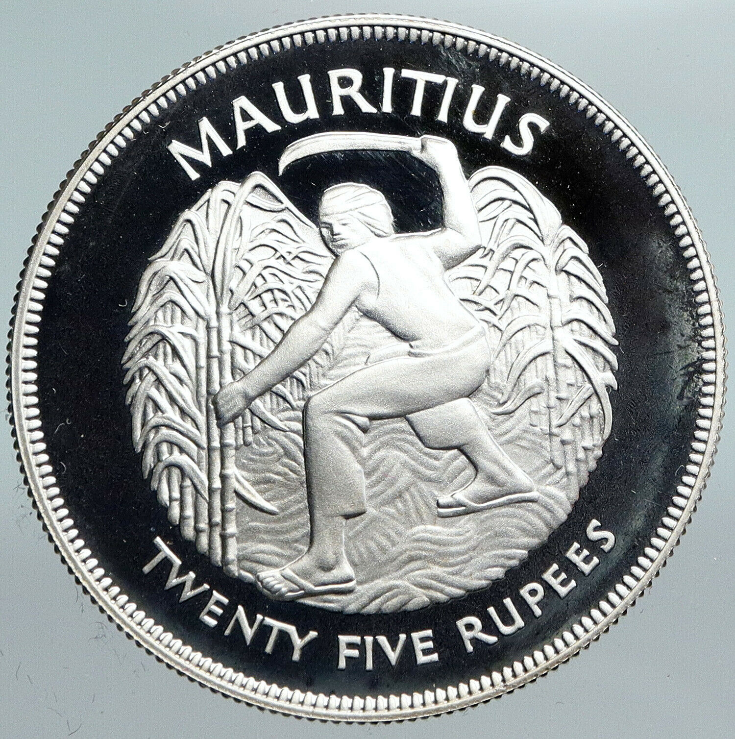 1936 MAURITIUS UK Queen Elizabeth II VINTAGE PROOF Silver 25Rupee Coin i90063