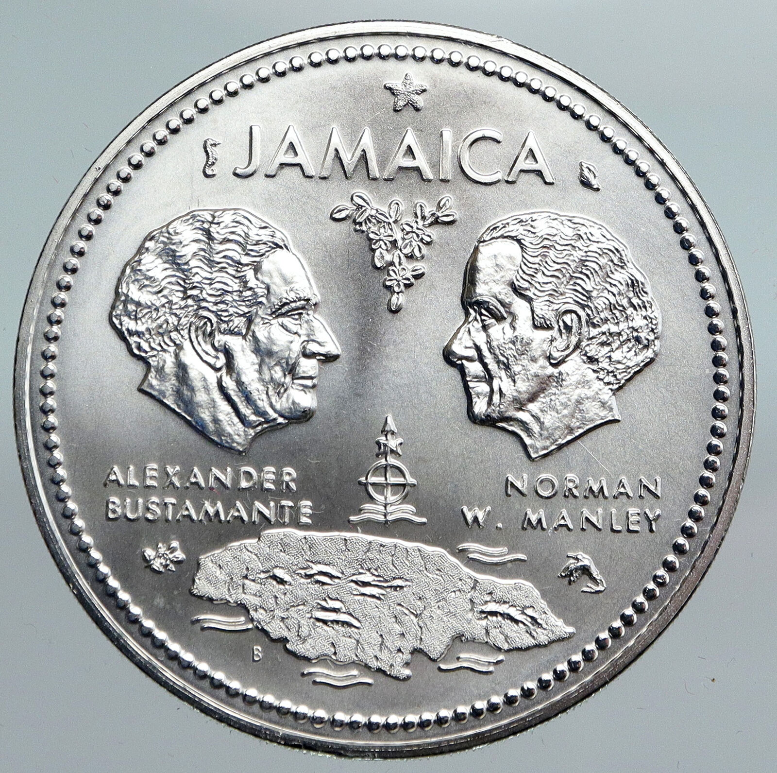 1972 JAMAICA 10th Independence Anniversary VINTAGE SILVER 10 Dollars Coin i90072