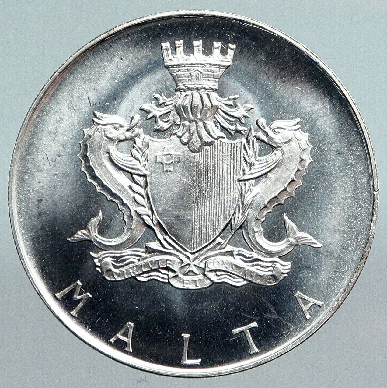 1972 MALTA Manwel Dimech Philosophy Author OLD VINTAGE Silver Lira Coin i90088