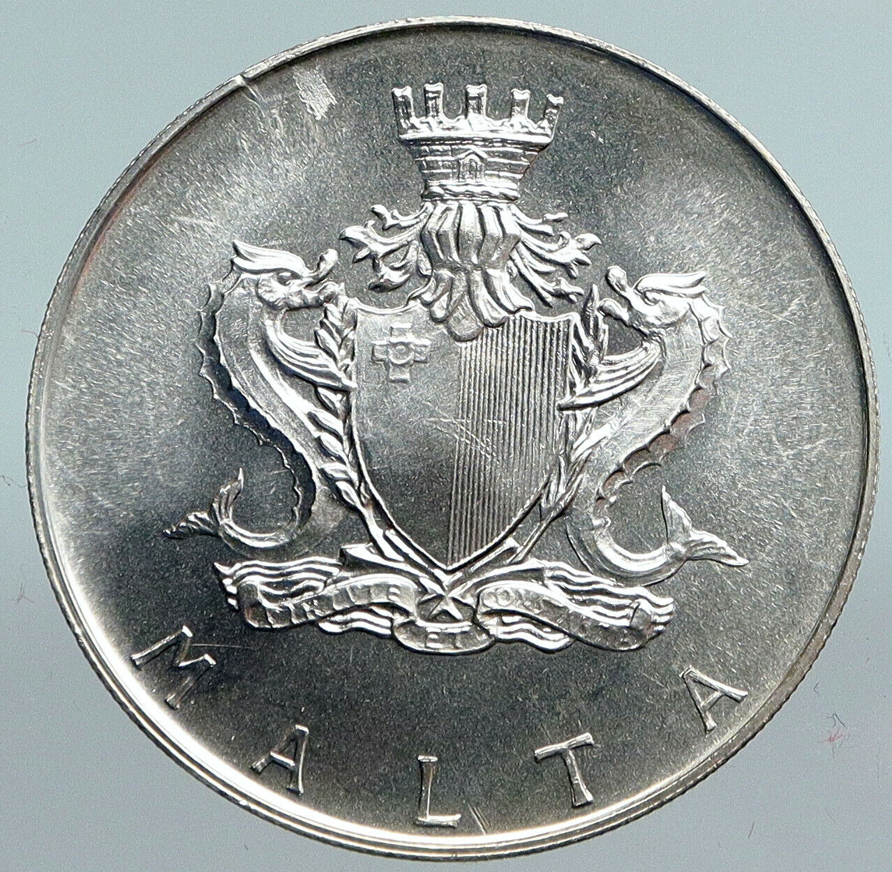 1975 MALTA Sir TEMI ZAMMIT Archeology History VINTAGE Silver Lira Coin i90087