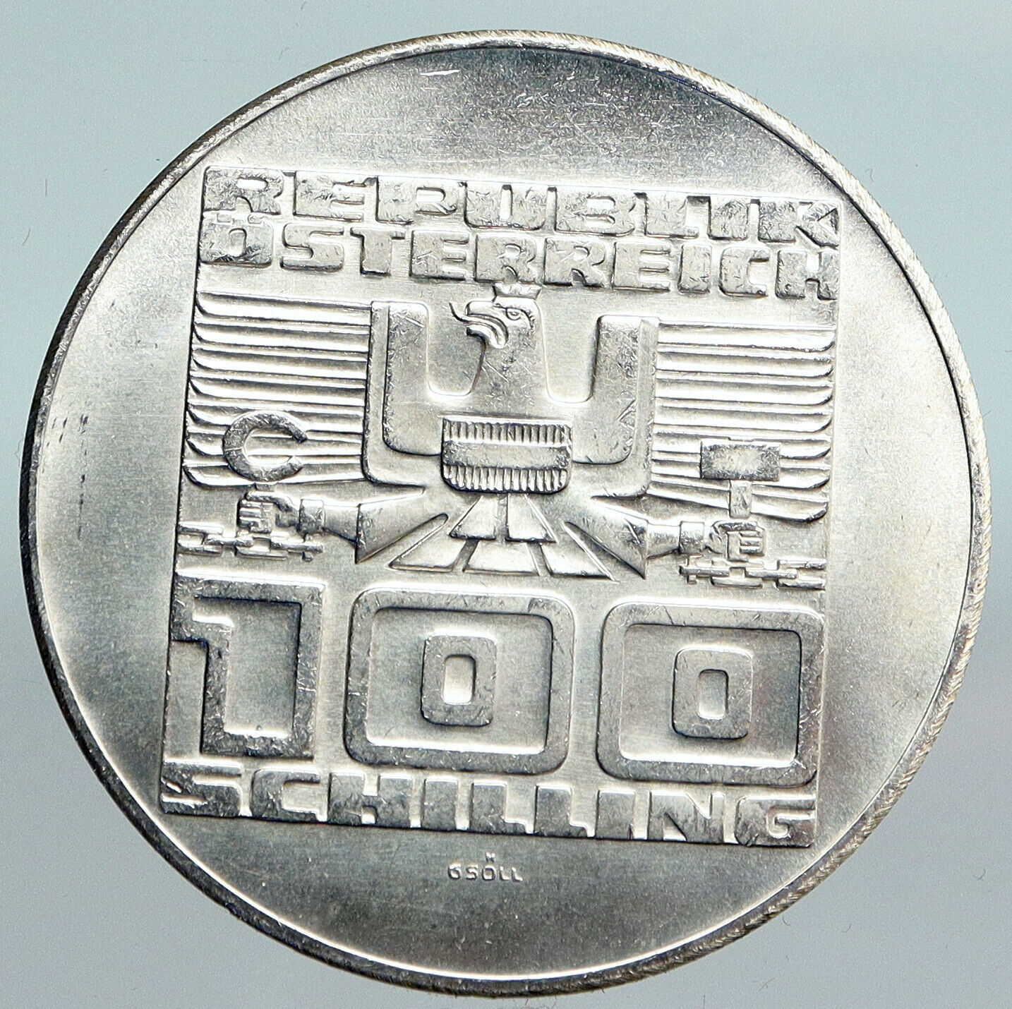 1977 AUSTRIA Hohensalzburg Castle in SALZBURG - Silver 100 Schilling Coin i90103