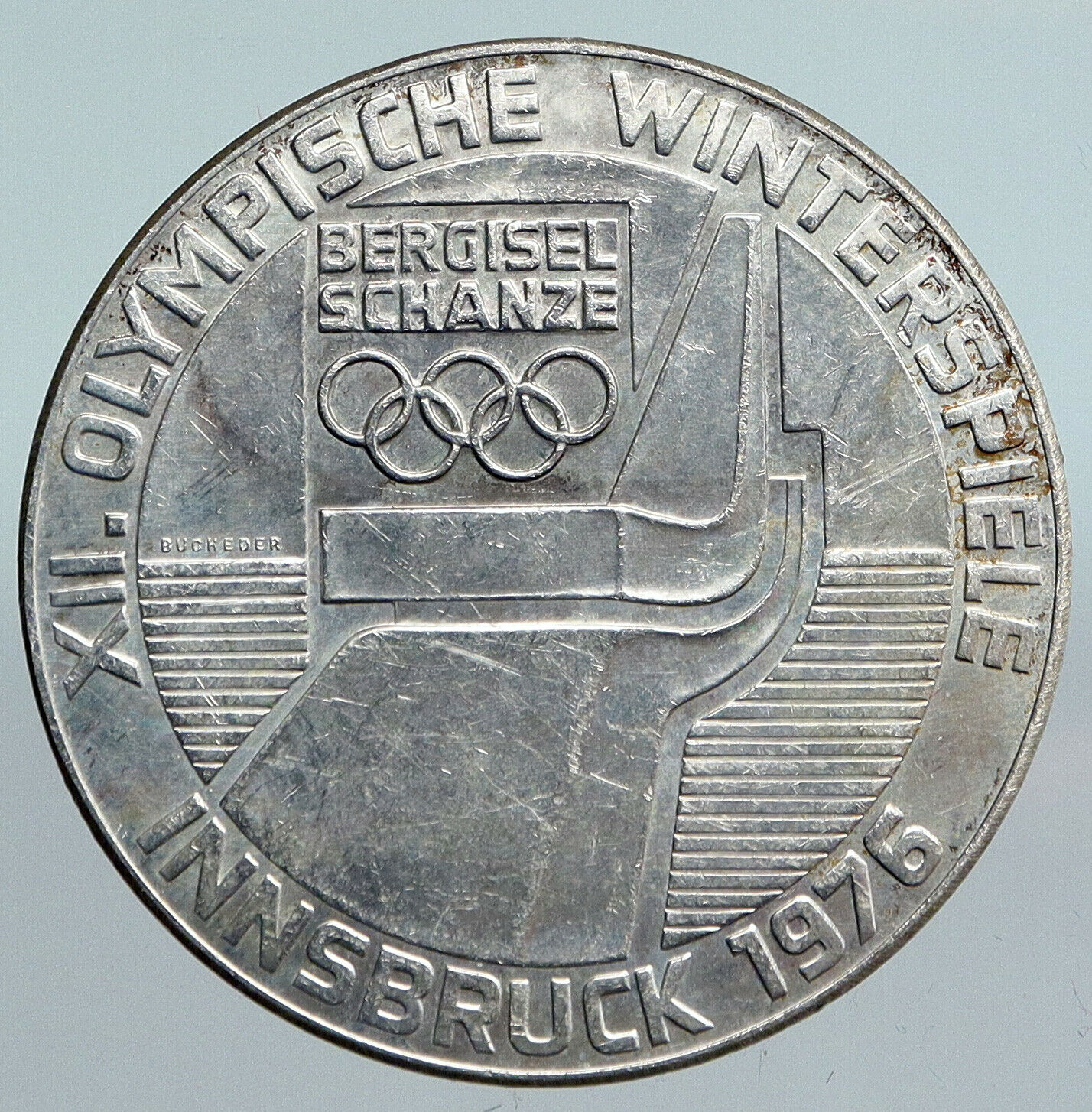 1976 Innsbruck WINTER Olympic Games AUSTRIA - SILVER 100 Schilling Coin i90094