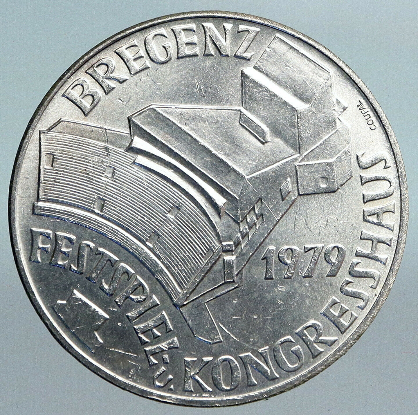 1979 AUSTRIA Festival Congresshall BREGENZ OLD Silver 100 Schilling Coin i90091