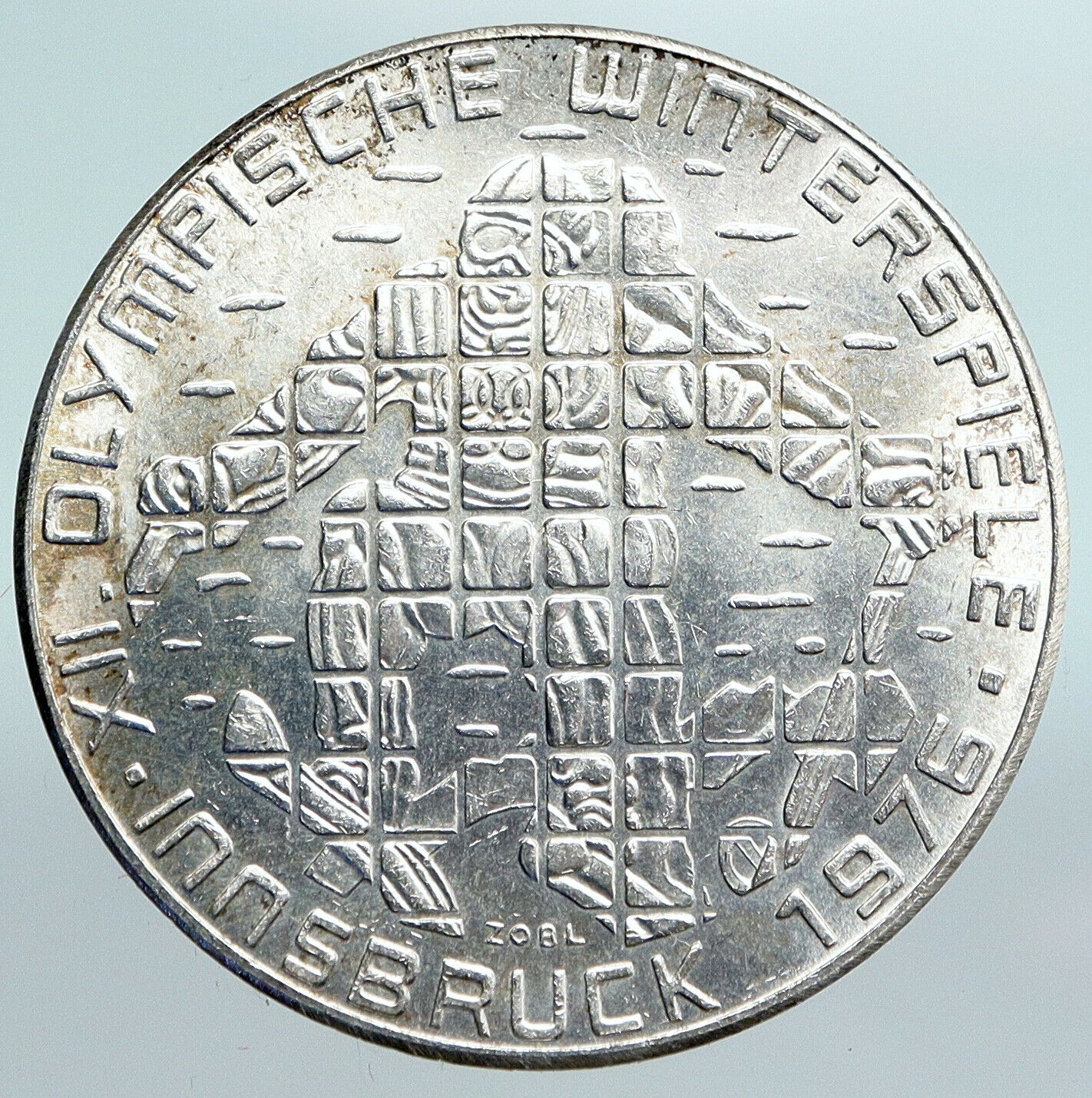 1976 Innsbruck WINTER Olympic Games AUSTRIA - SILVER 100 Schilling Coin i90089