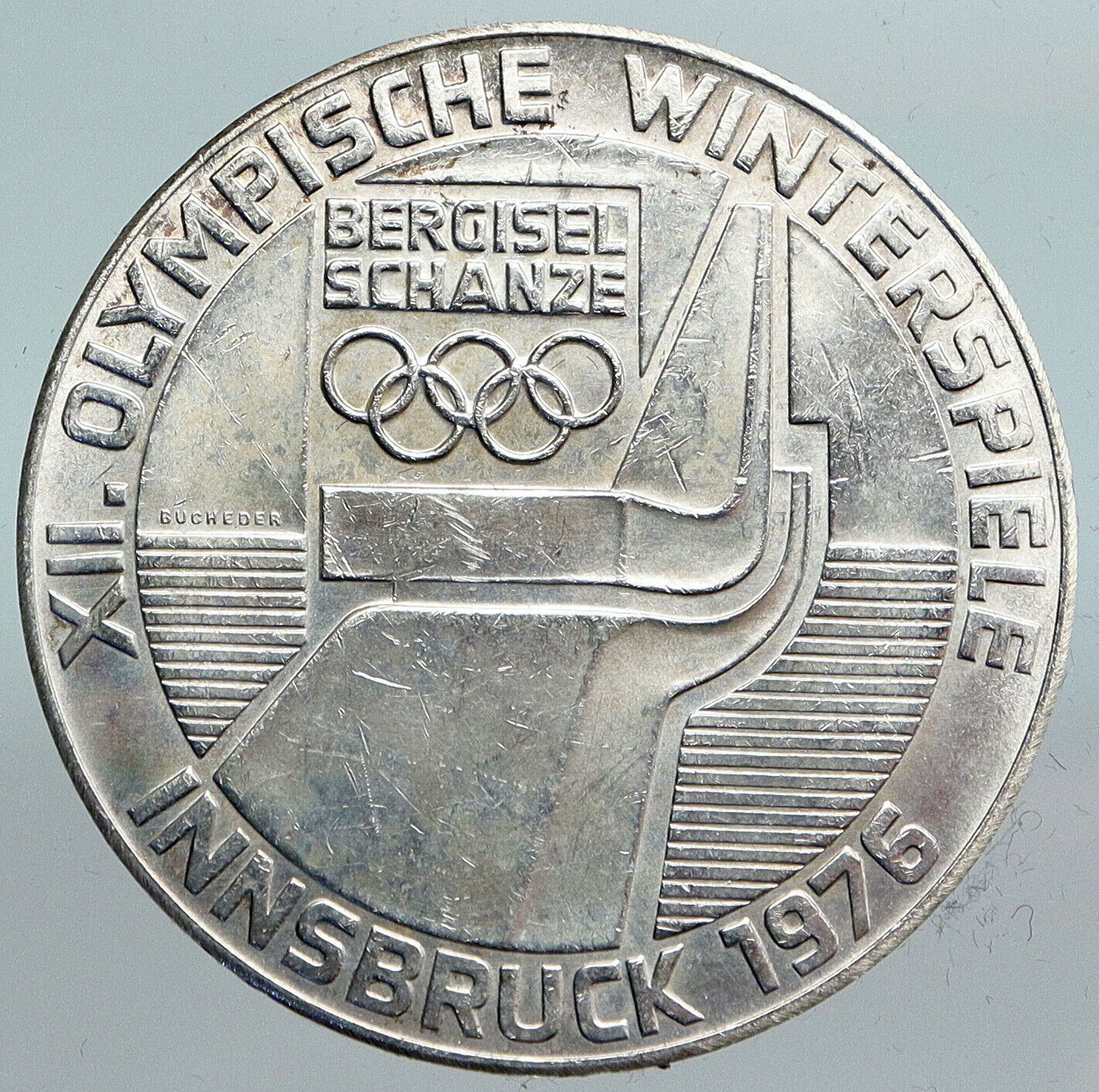 1976 Innsbruck WINTER Olympic Games AUSTRIA - SILVER 100 Schilling Coin i90108