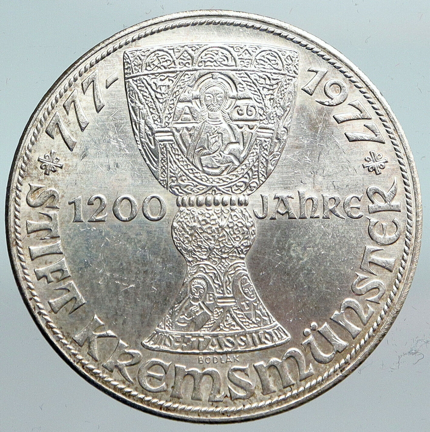 1977 AUSTRIA Kremsmunster Monastary VINTAGE OLD Silver 100 Schilling Coin i90110