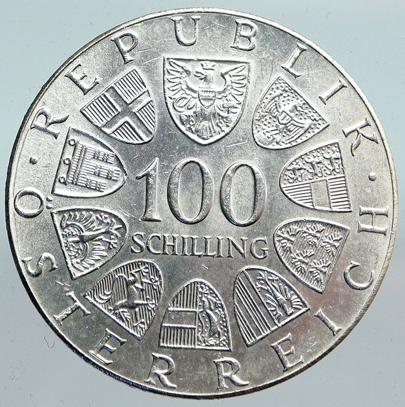 1977 AUSTRIA Kremsmunster Monastary VINTAGE OLD Silver 100 Schilling Coin i90110