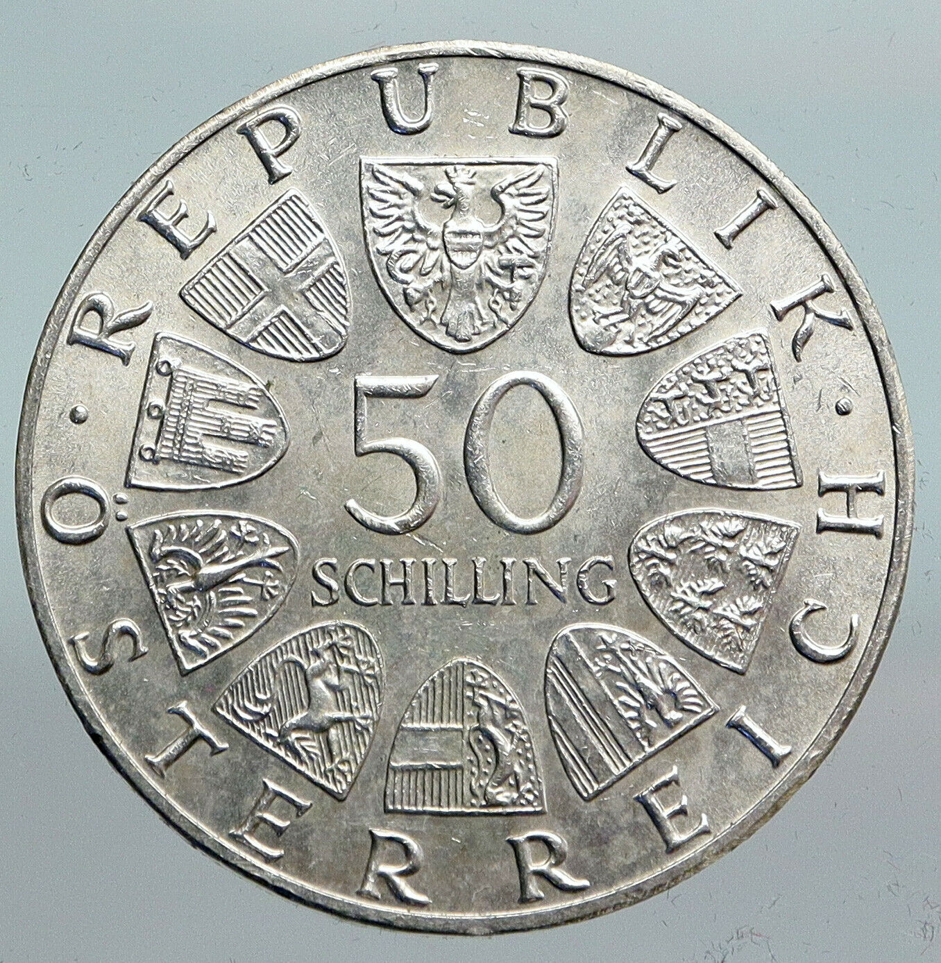 1978 AUSTRIA Composer Franz Schubert VINTAGE OLD Silver 50 Schilling Coin i90113