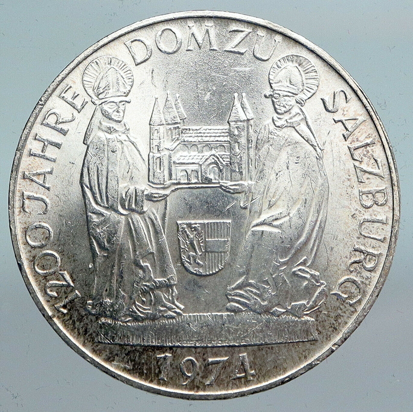 1974 AUSTRIA Saint Rupert & Saint Vincent VINTAGE Silver 50 Shilling Coin i90118