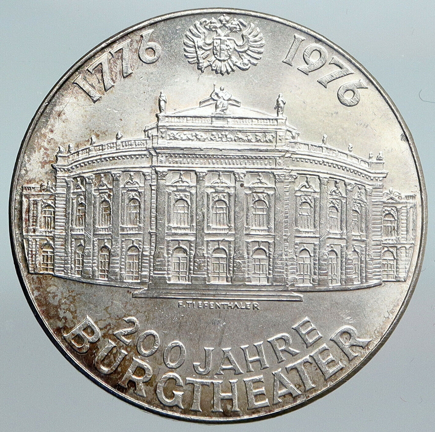 1976 AUSTRIA Architecture BURGTHEATER Vintage SILVER 100 Shilling Coin i90100