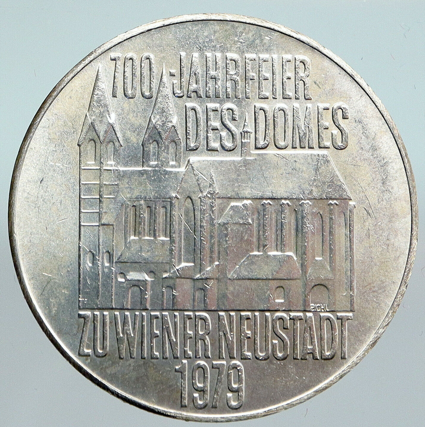 1979 AUSTRIA Cathedral of Vienna Neustadt OLD Silver 100 Schilling Coin i90102