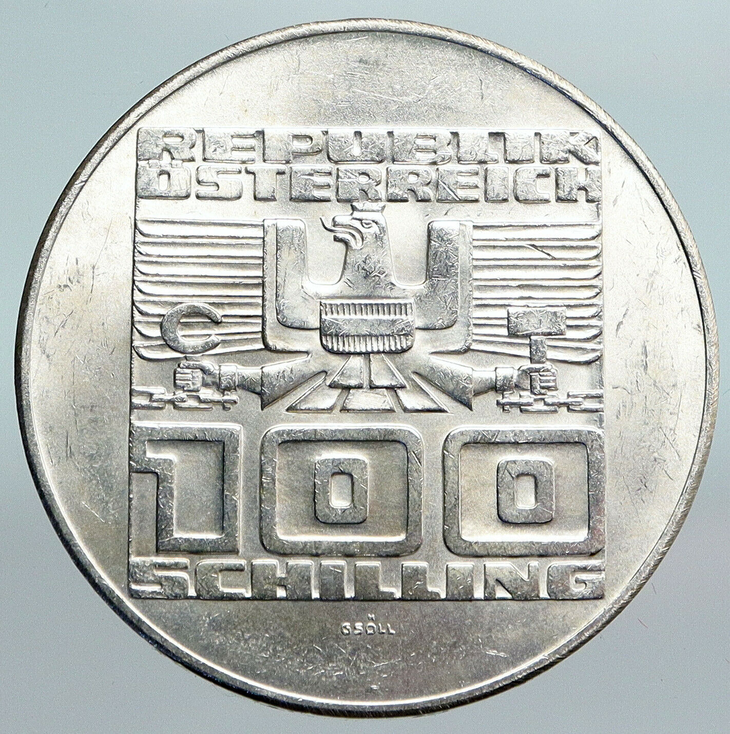 1978 AUSTRIA Gmunden Town VILLAGE VINTAGE Old Silver 100 Shilling Coin i90101