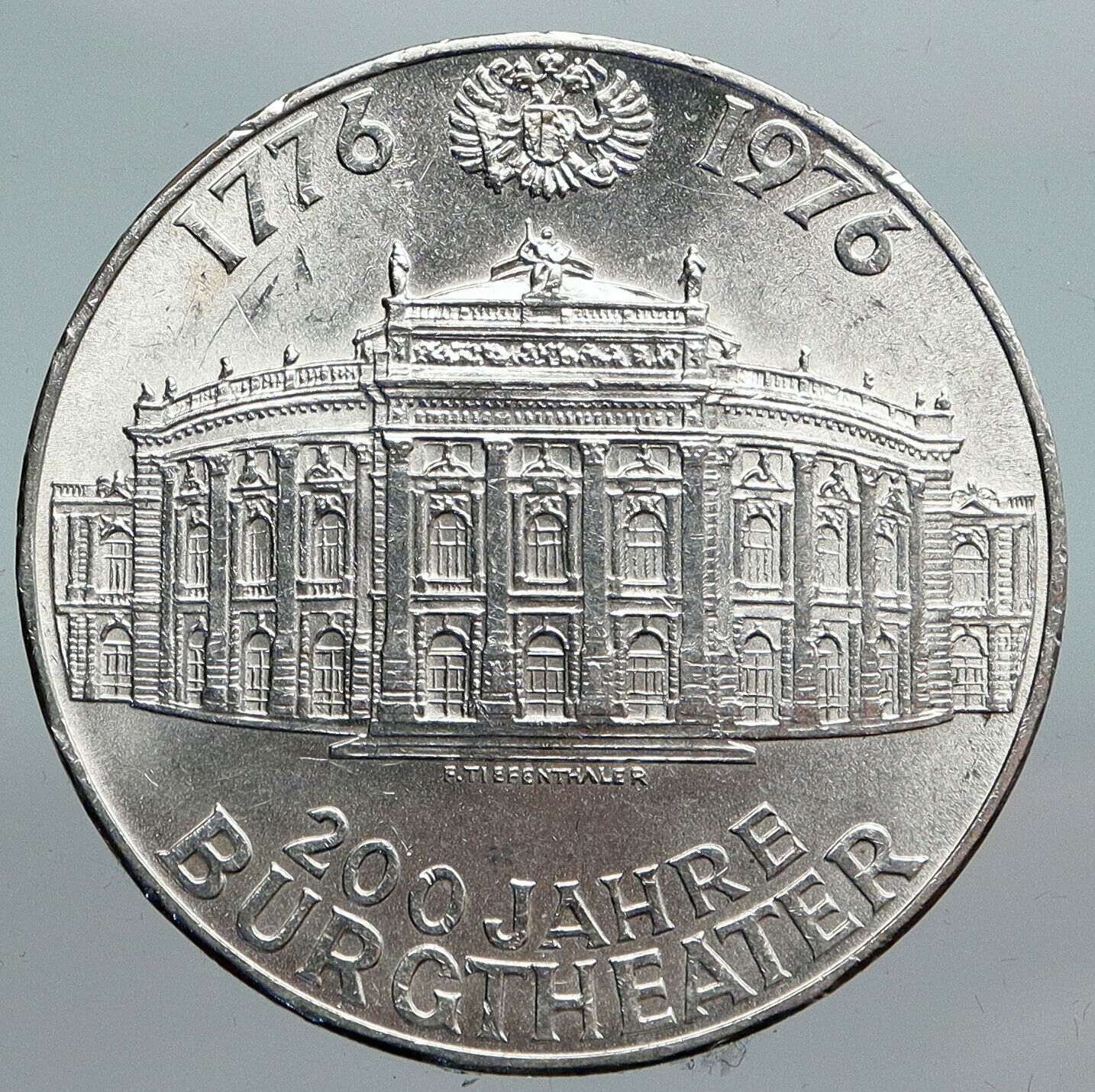 1976 AUSTRIA Architecture BURGTHEATER Vintage SILVER 100 Shilling Coin i90197