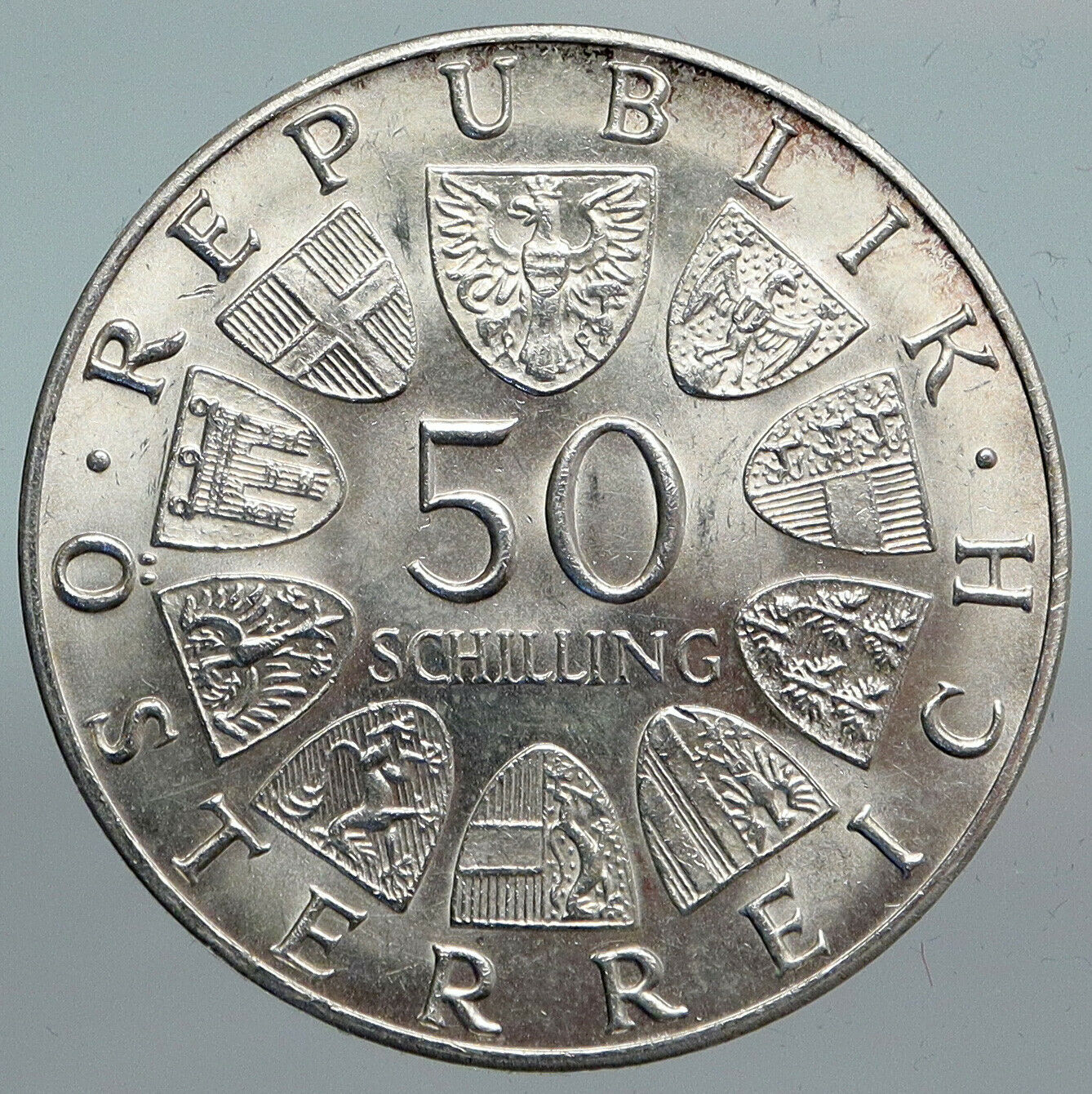 1969 AUSTRIA King Maximilian I Antique Silver 50 Schilling Austrian Coin i90130