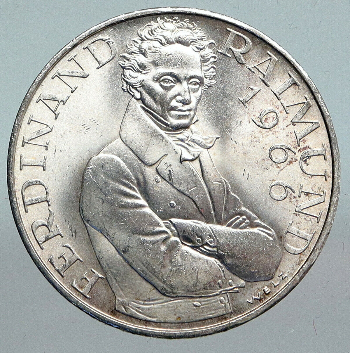 1966 AUSTRIA with Drama Actor Ferdinand Raimund Silver 25 Schilling Coin i90132