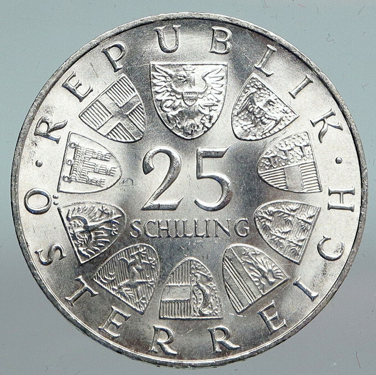 1966 AUSTRIA with Drama Actor Ferdinand Raimund Silver 25 Schilling Coin i90132