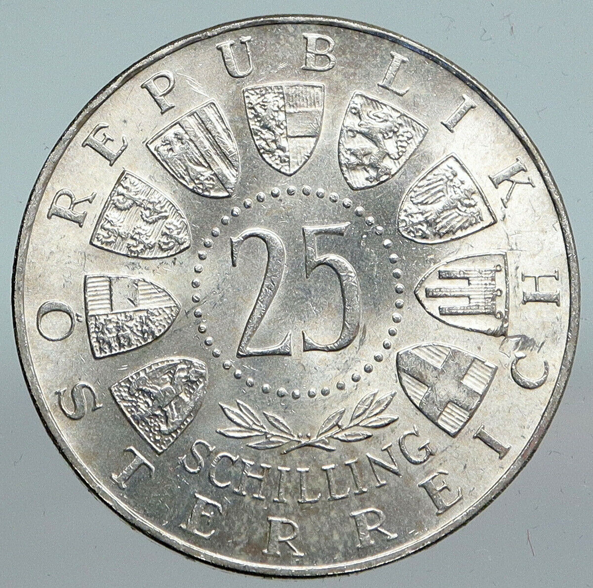 1958 AUSTRIA Chemist Auer von Welsbach Antique Silver 25 Schilling Coin i90134