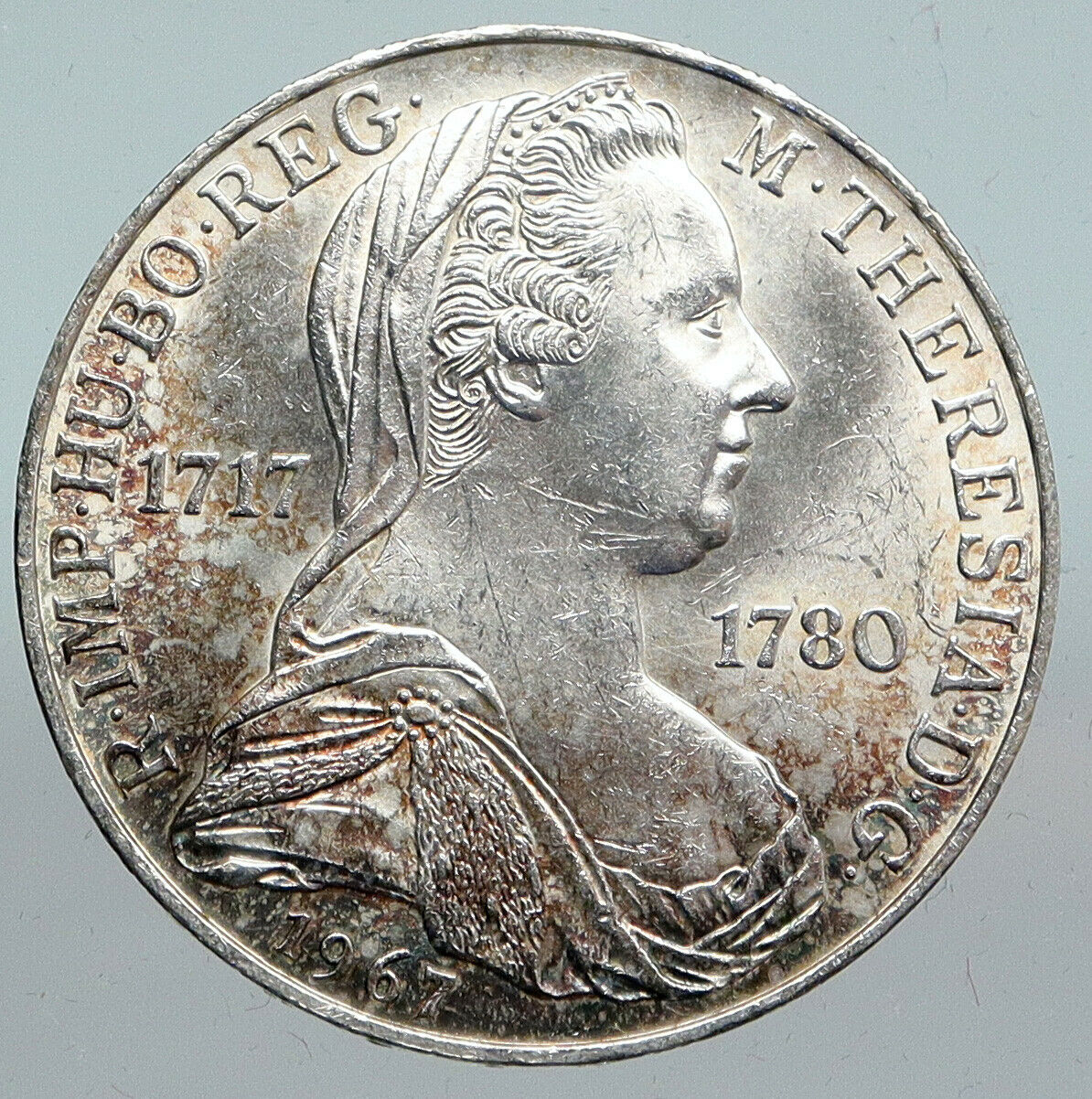 1967 AUSTRIA with QUEEN MARIA THERESIA Antique Silver 25 Schilling Coin i90138