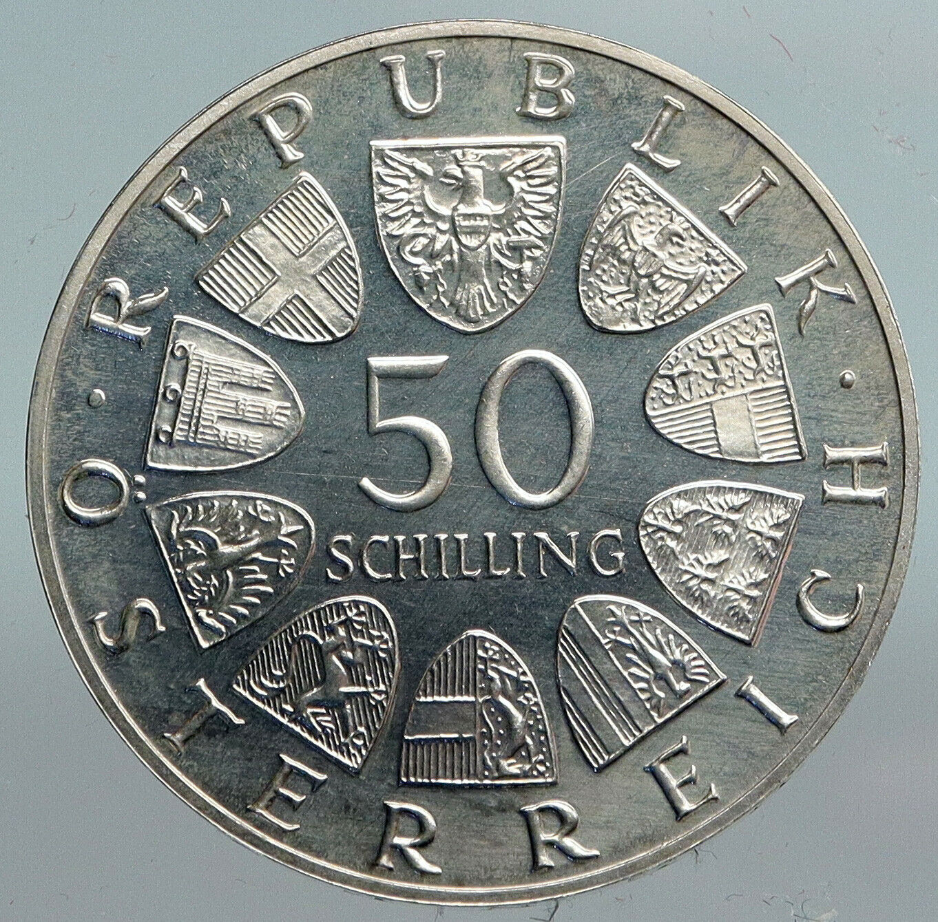 1965 AUSTRIA VIENNA UNIVERSITY Rudolf IV Der Stifter PROOF Silver Coin i90193