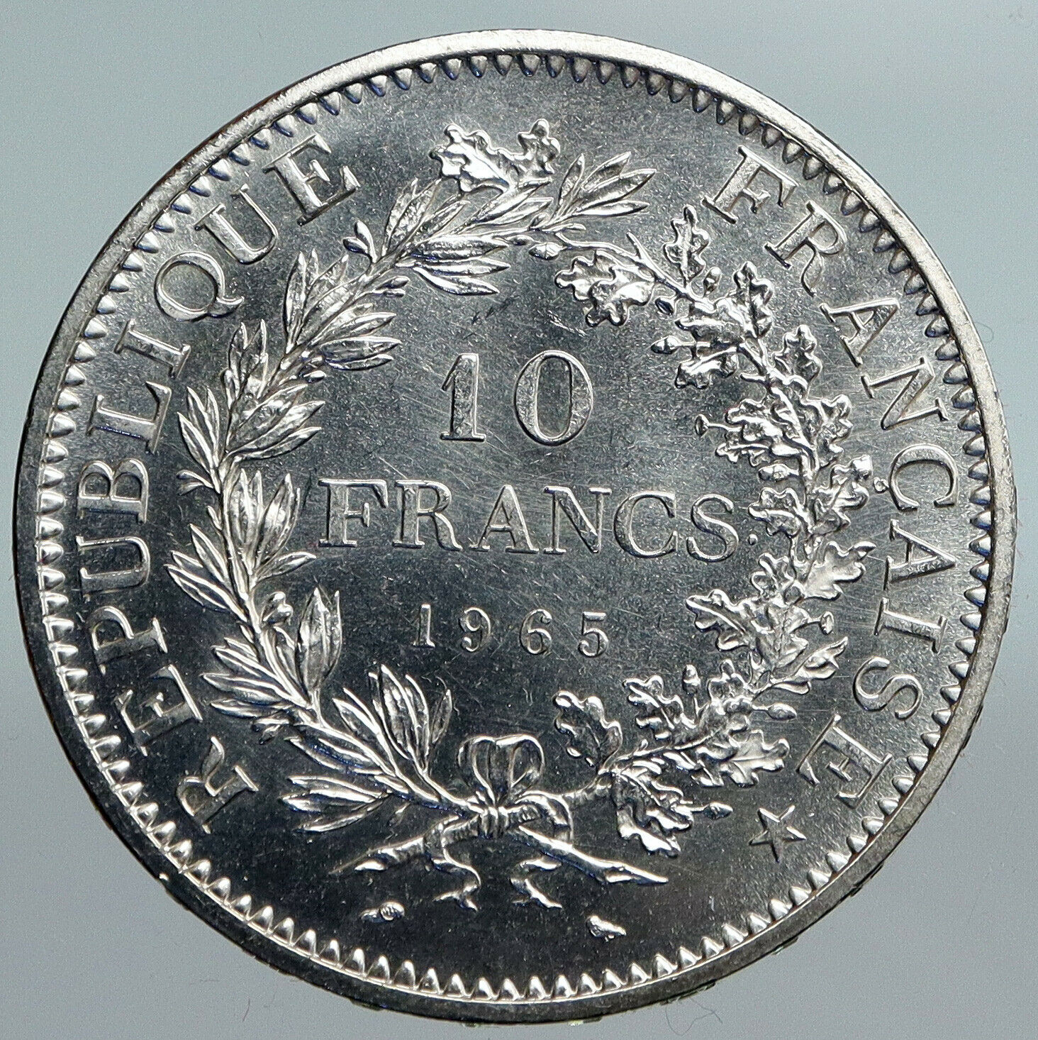 1965 FRANCE HERCULES Motto VINTAGE OLD Proof Silver 10 FRANCS French Coin i90184