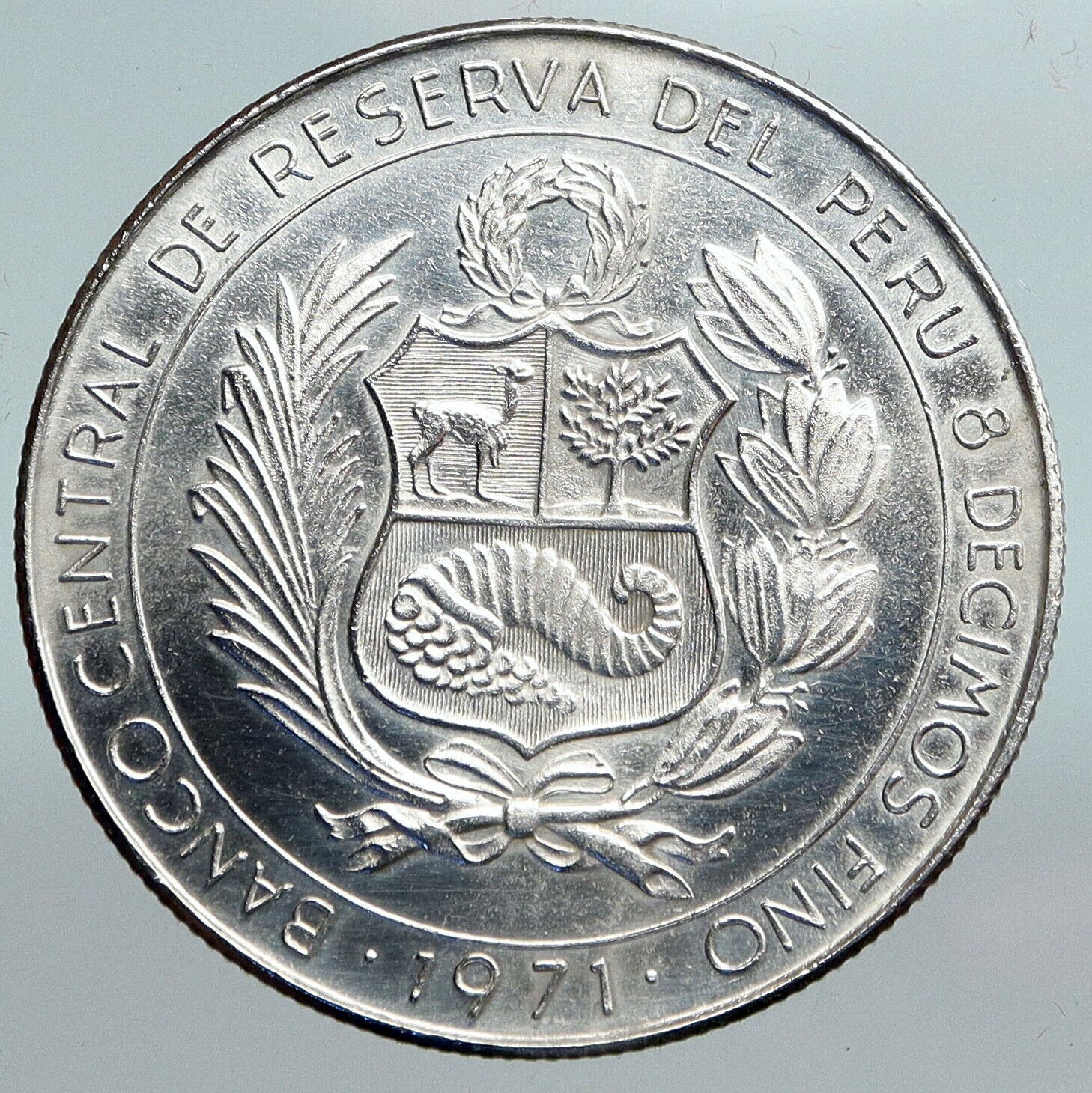 1971 PERU South America TUPAC AMARU Vintage Silver Peruvian 50 SOLES Coin i90172