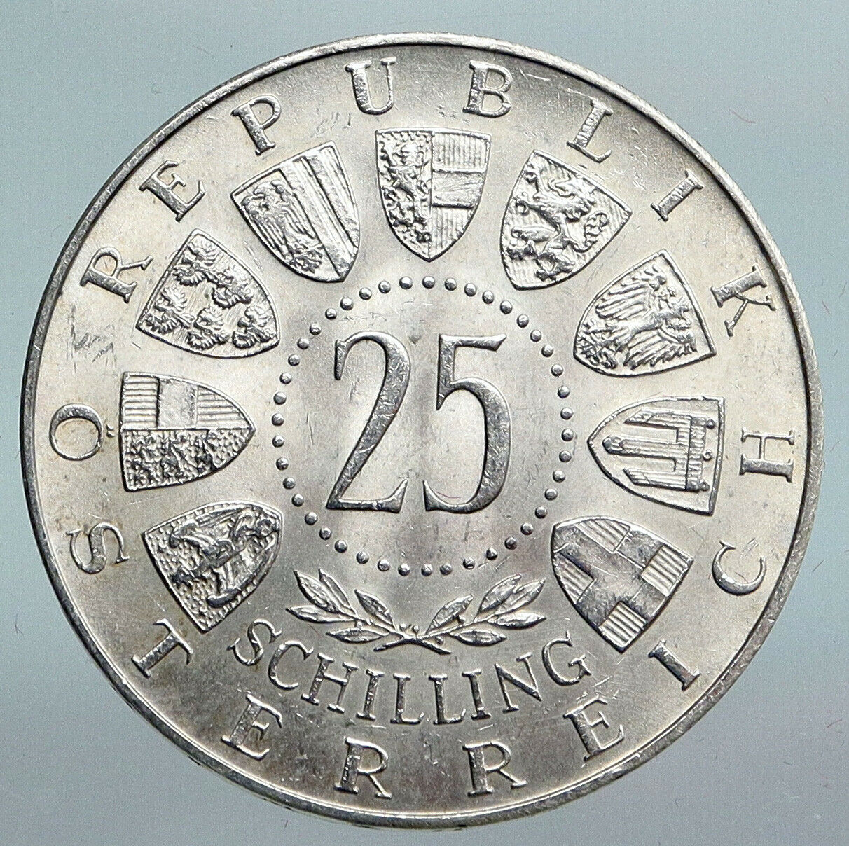 1955 AUSTRIA Vienna Burgtheater National Theatre Silver 25 Schilling Coin i90146