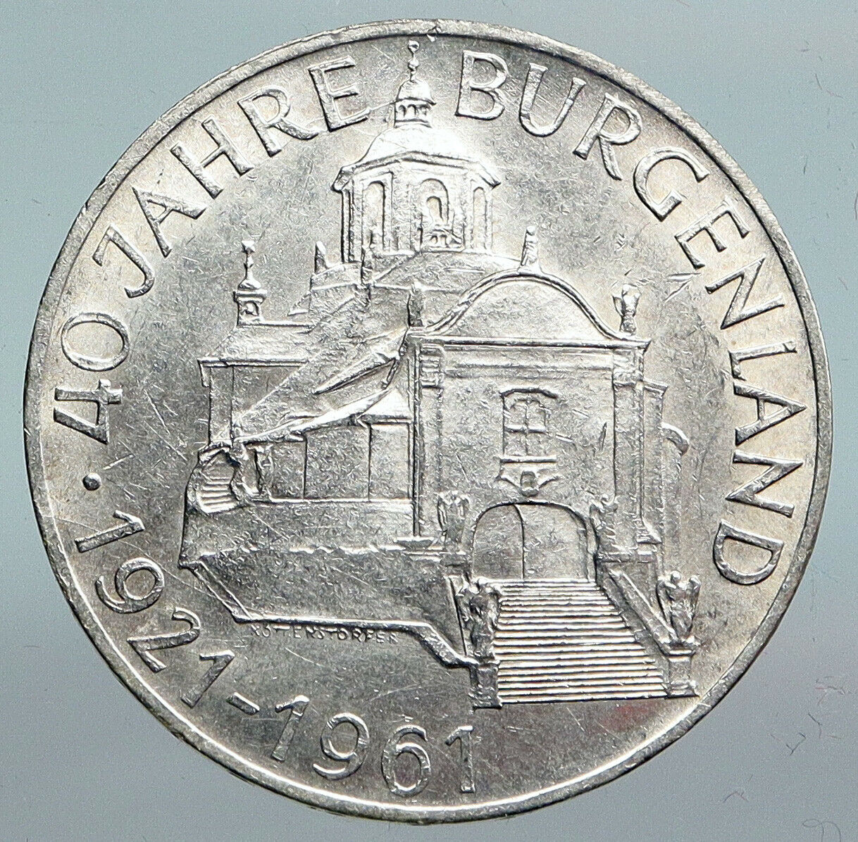 1961 AUSTRIA with Burgenland Anniversary Genuine Silver 25 Schilling Coin i90148