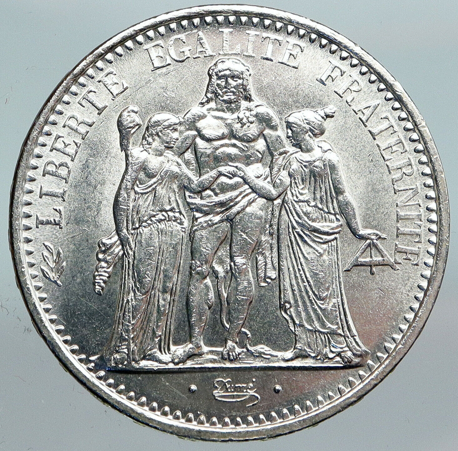 1967 FRANCE Large HERCULES Motto VINTAGE Old Silver 10 FRANCS French Coin i90273