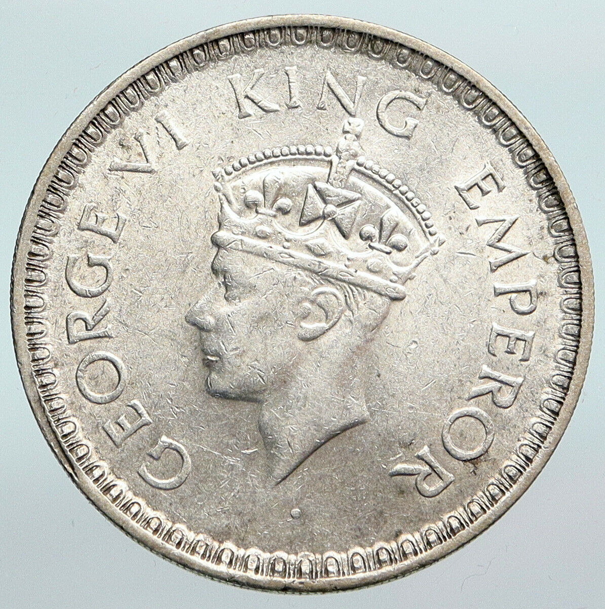 1944 INDIA UK States King George VI OLD Genuine Silver Rupee Indian Coin i90209