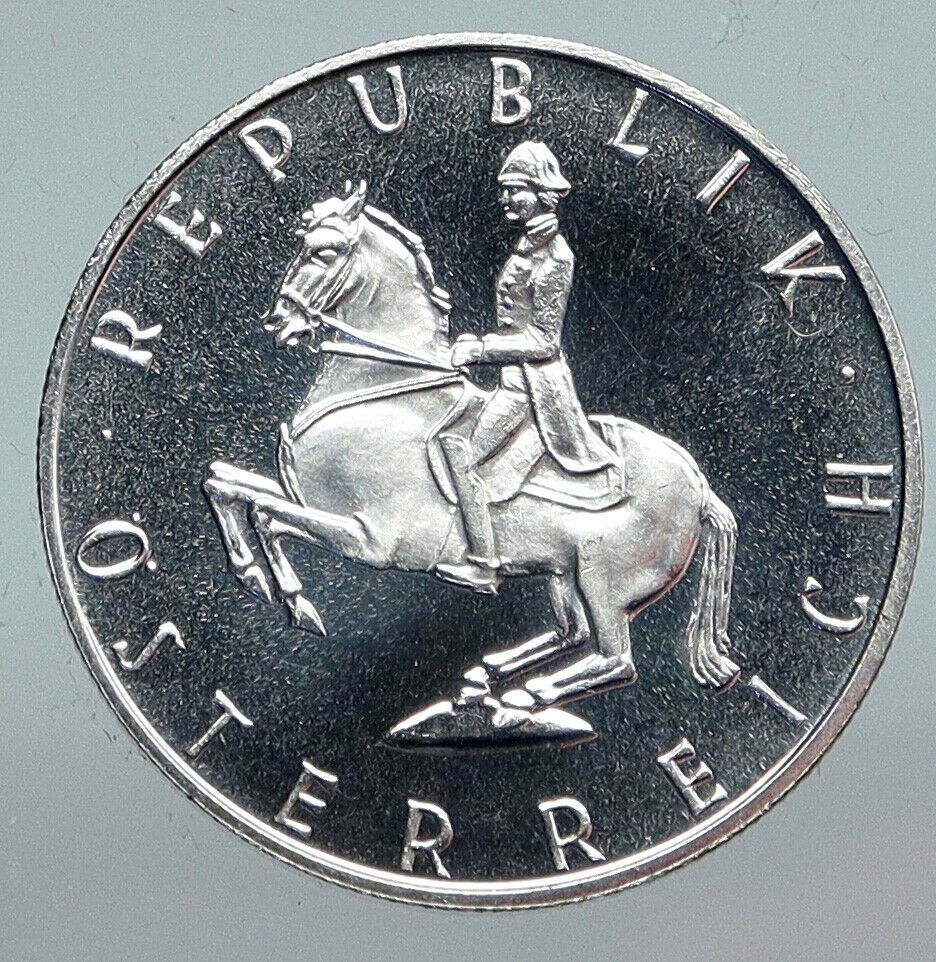 1965 AUSTRIA Spanish HORSE RIDER Vintage OLD Proof Silver 5 Shilling Coin i90227