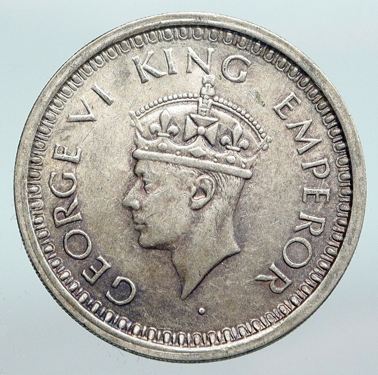 1945 INDIA STATES Indian Coin UK King George VI Antique Silver Rupee Coin i90268