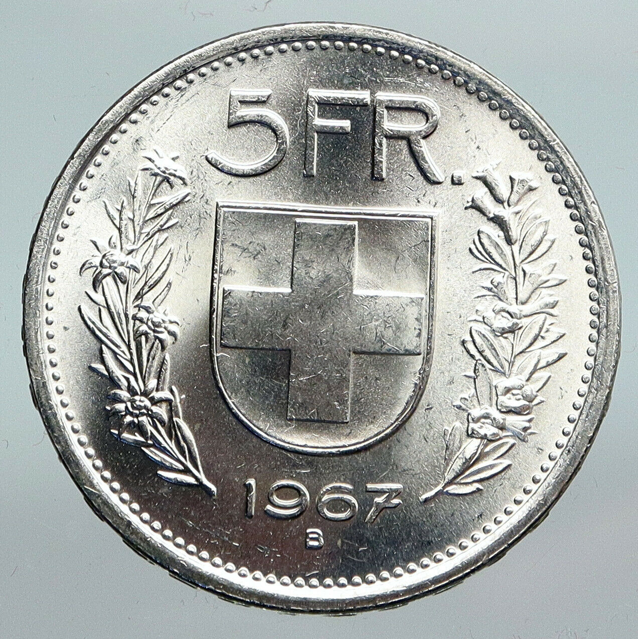 1967 Switzerland Founding HERO WILLIAM TELL 5 Francs Silver Swiss Coin i90303