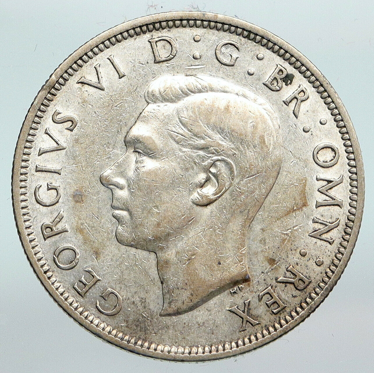 1943 Great Britain United Kingdom UK GEORGE VI OLD Silver Half Crown Coin i90314