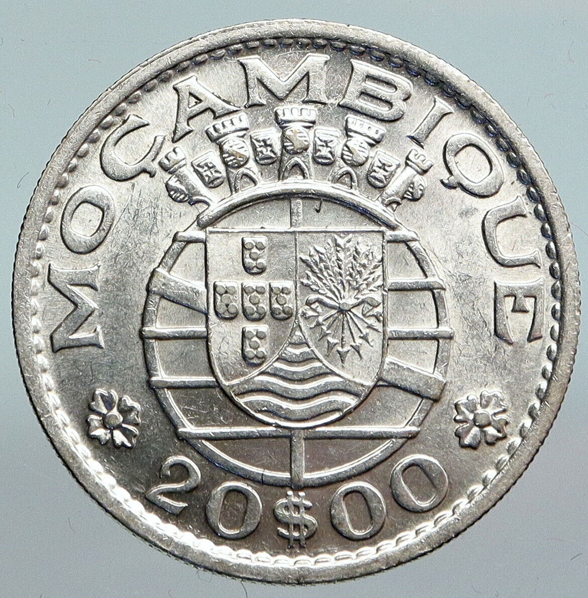 1960 PORTUGAL Colony of MOZAMBIQUE OLD Vintage Silver 20 Escudos Coin i90325