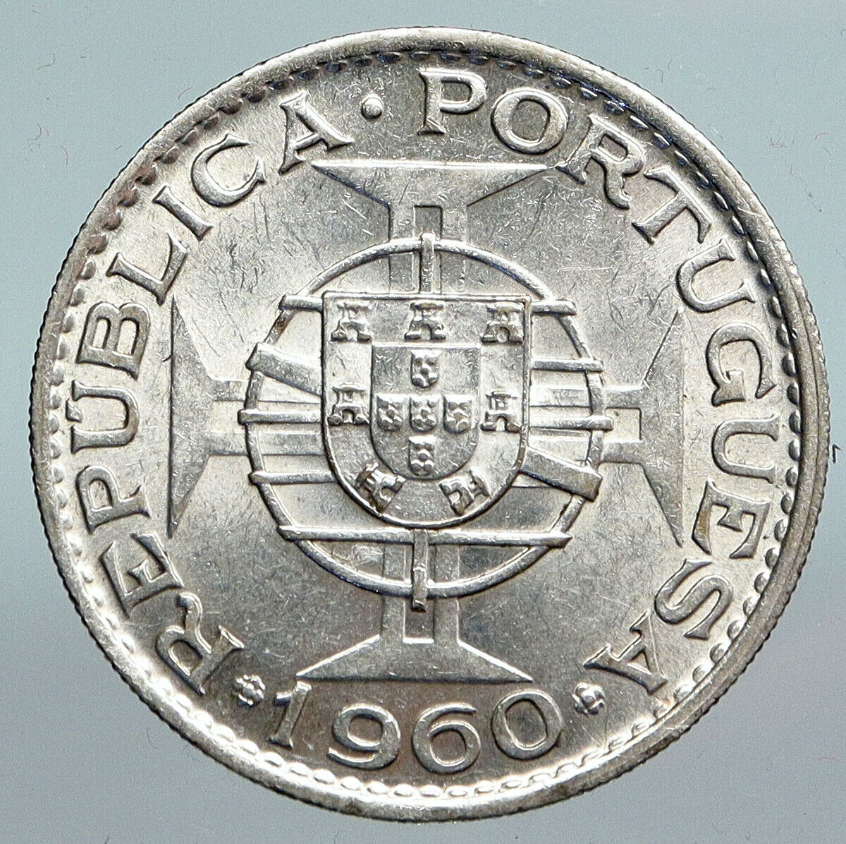 1960 PORTUGAL Colony of MOZAMBIQUE OLD Vintage Silver 20 Escudos Coin i90325