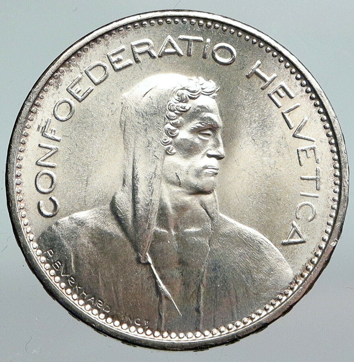 1965 Switzerland Founding HERO WILLIAM TELL 5 Francs Silver Swiss Coin i90365