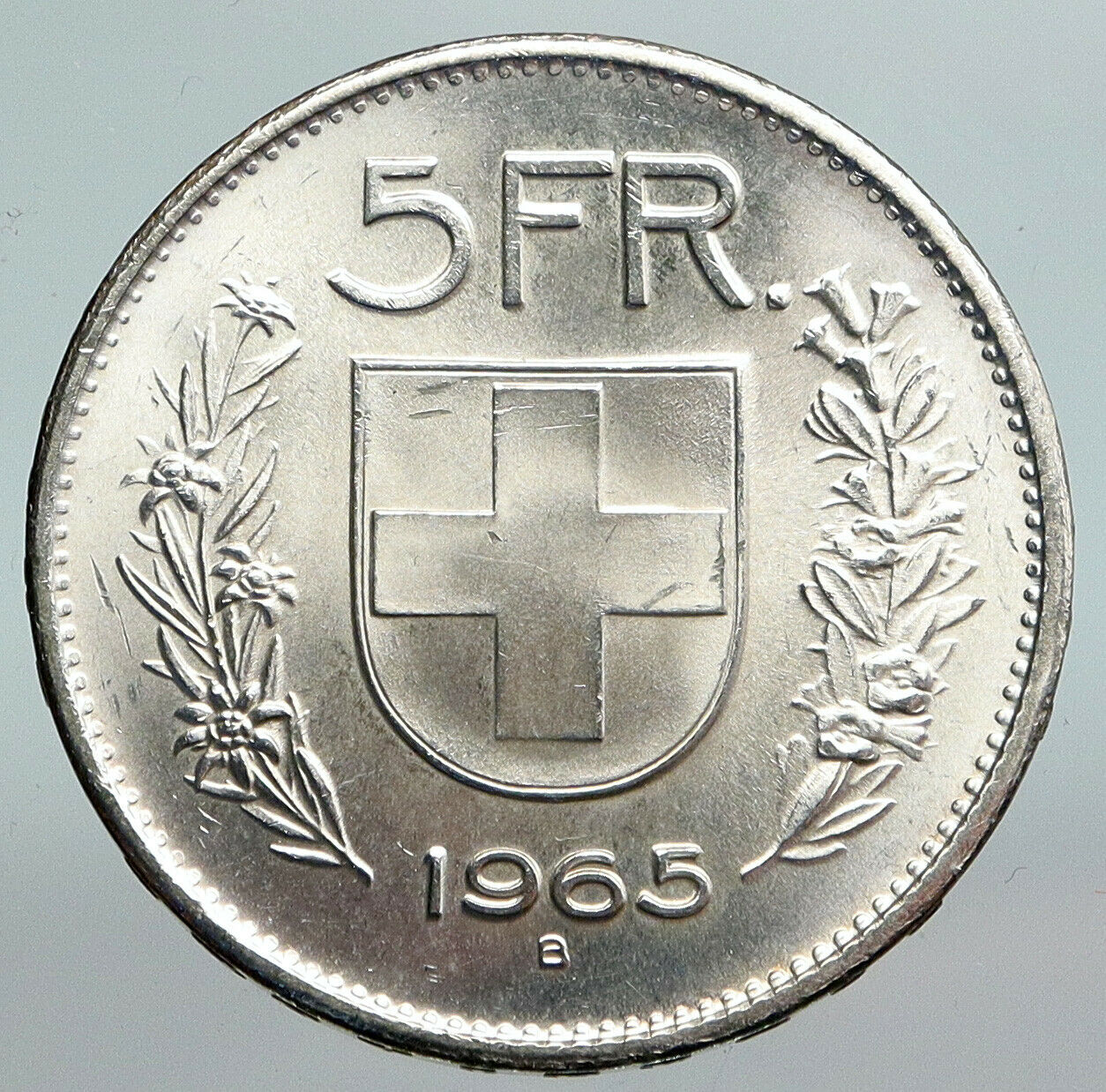 1965 Switzerland Founding HERO WILLIAM TELL 5 Francs Silver Swiss Coin i90365