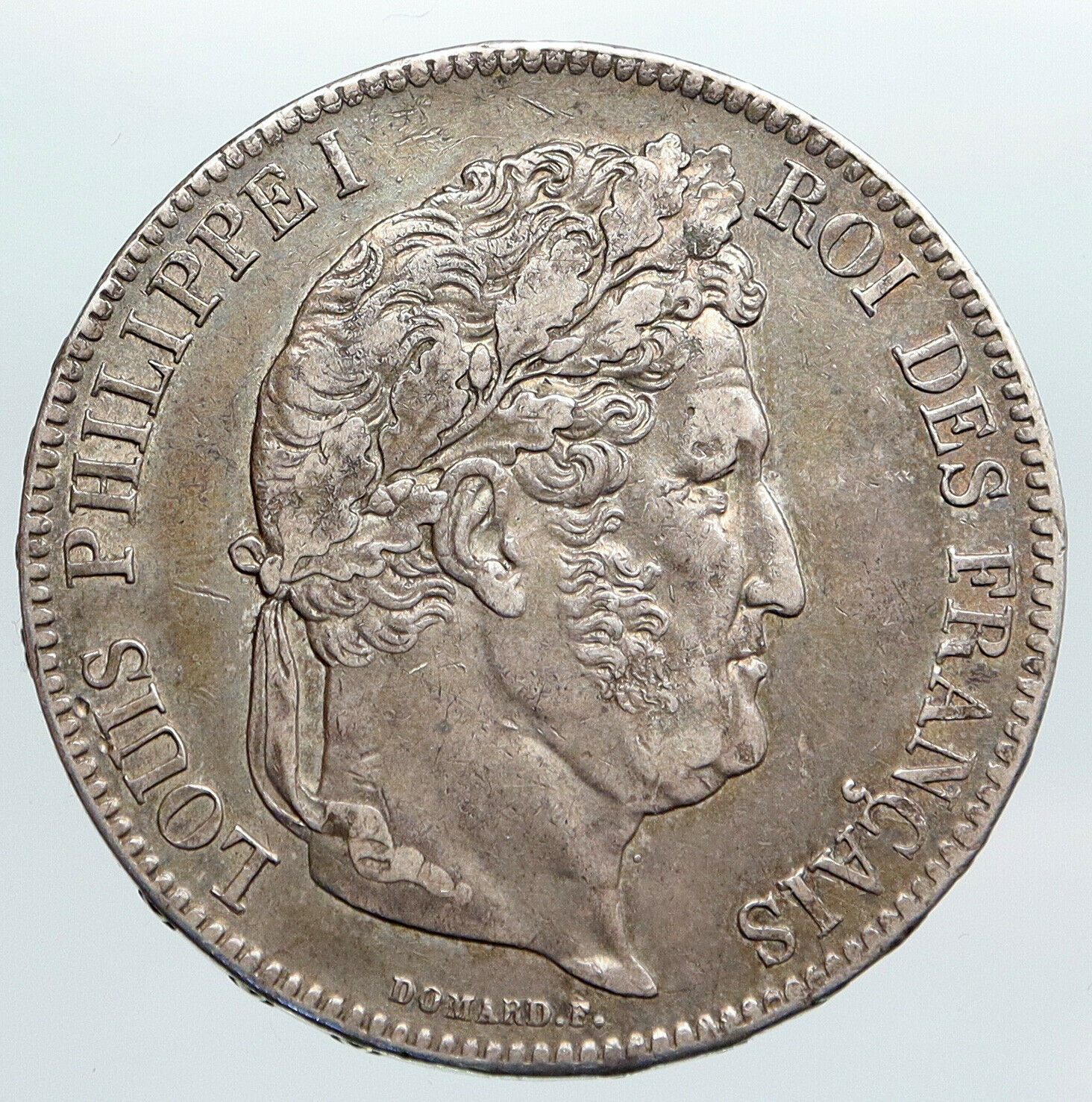 1839 FRANCE King Louis Philippe I French Antique OLD Silver 5 Francs Coin i90431