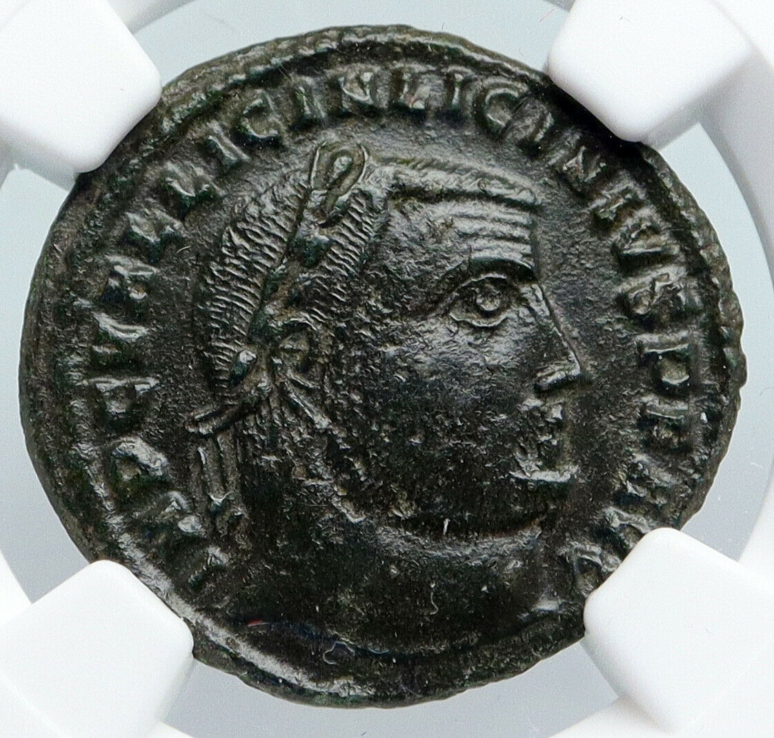 LICINIUS I Authentic Ancient 313AD Alexandria Egypt Roman Coin VIRTUS NGC i90421