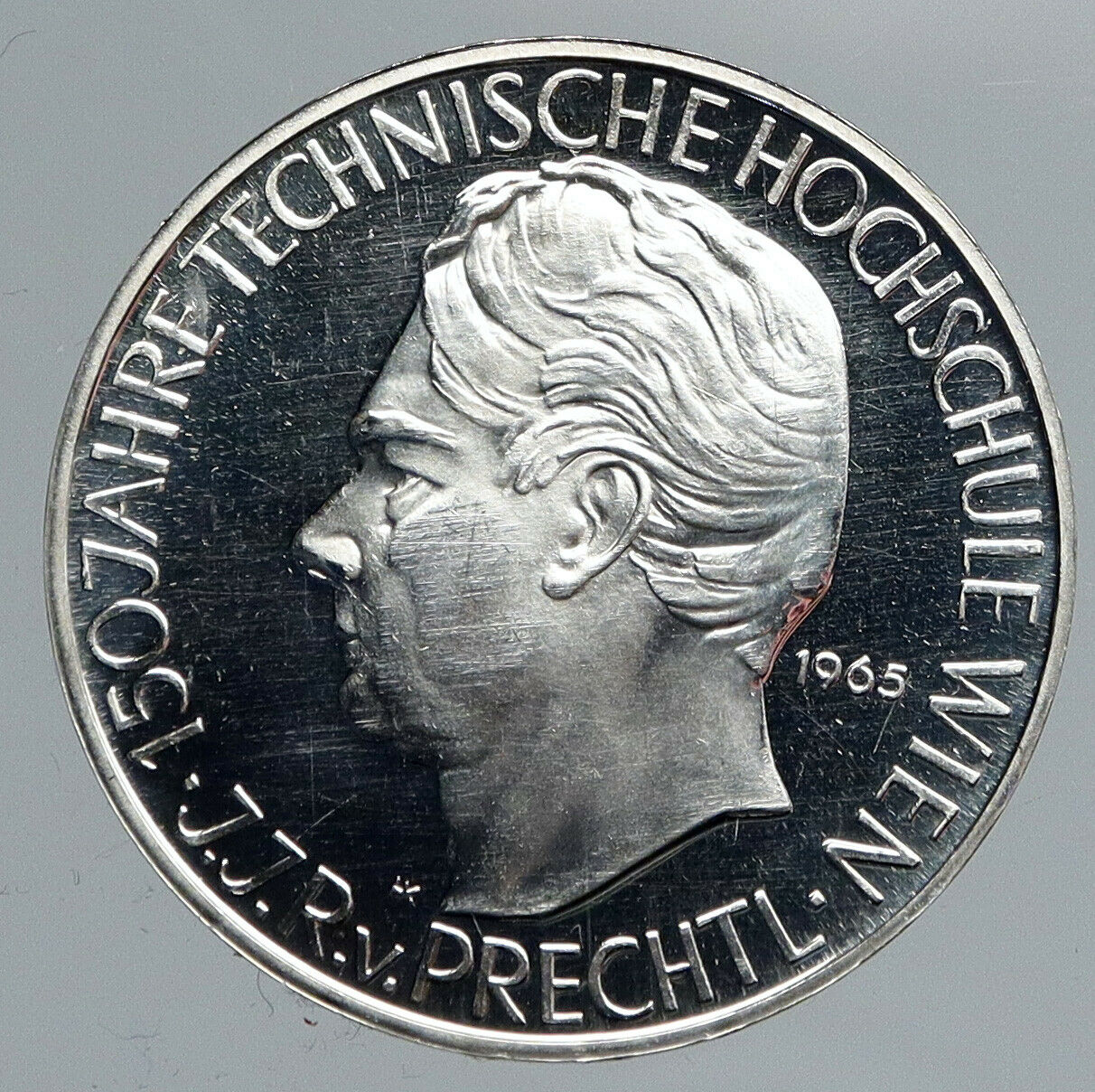 1965 AUSTRIA Vienna Tech School J J Prechtl Proof Silver 25Schilling Coin i90482