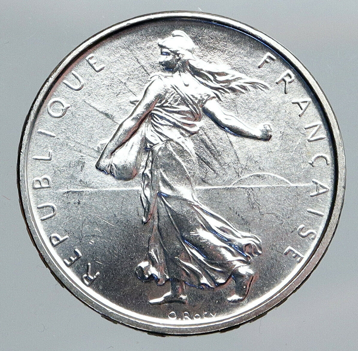 1965 FRANCE French LARGE with La Semeuse SOWER WOMAN Silver 5 Francs Coin i90480