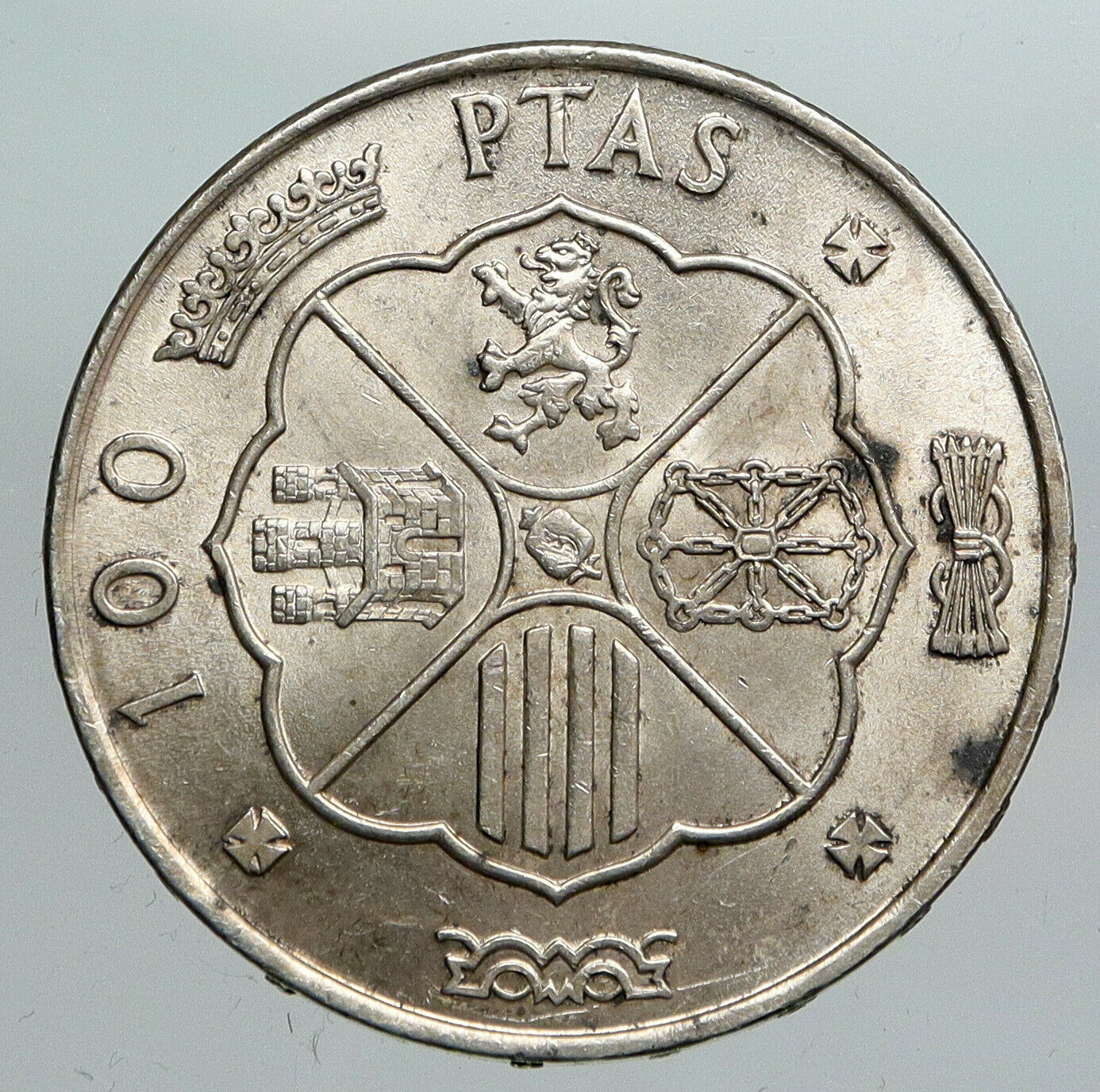 1966 SPAIN Large Franco Caudillo VINTAGE Silver 100 Pesetas Spanish Coin i90510