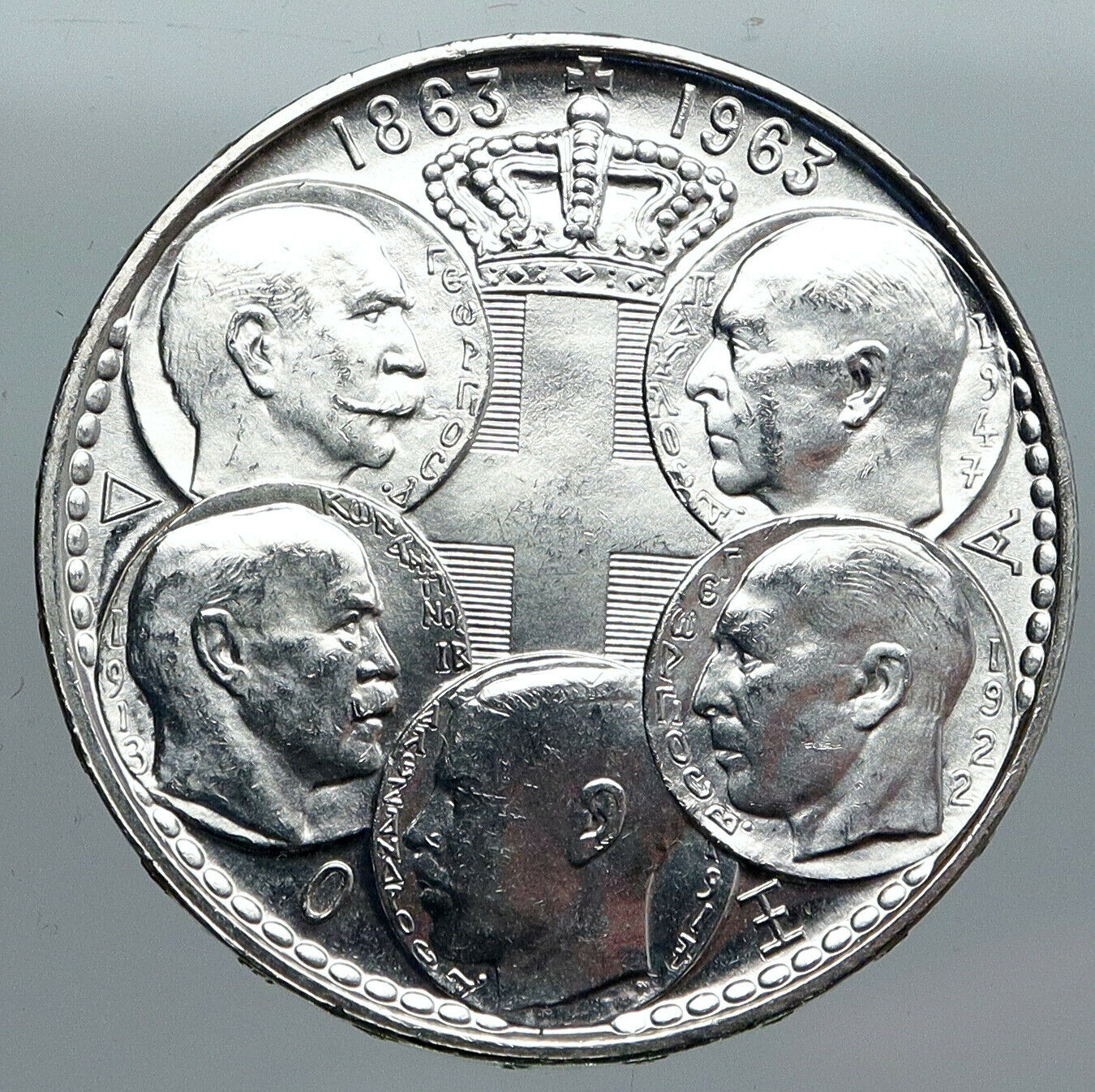 1963 GREECE PAUL GEORGE I II ALEXANDER CONSTANTINE Silver 30 Drachma Coin i90526