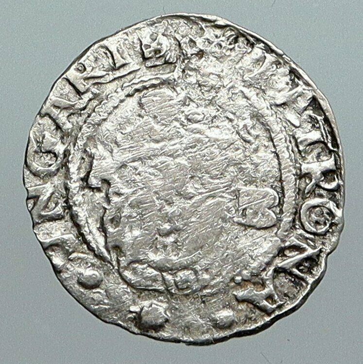 1534 HUNGARY King Ferdinand MADONNA & CHILD ANTIQUE Old Silver Denar Coin i90547