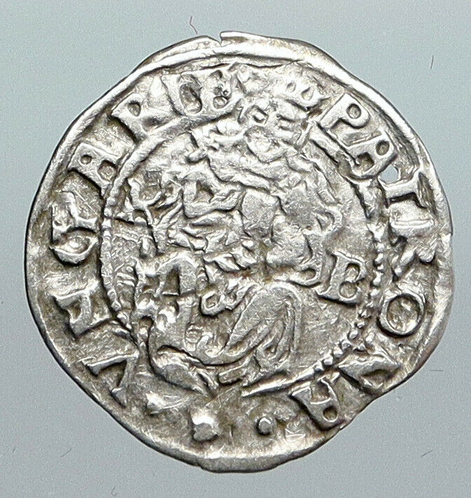 1561 HUNGARY King Ferdinand MADONNA & CHILD ANTIQUE Old Silver Denar Coin i90551