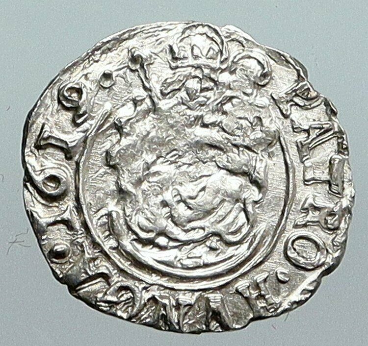 1619 KB HUNGARY King Matyas Matthias II Madonna Child Silver Denier Coin i90549